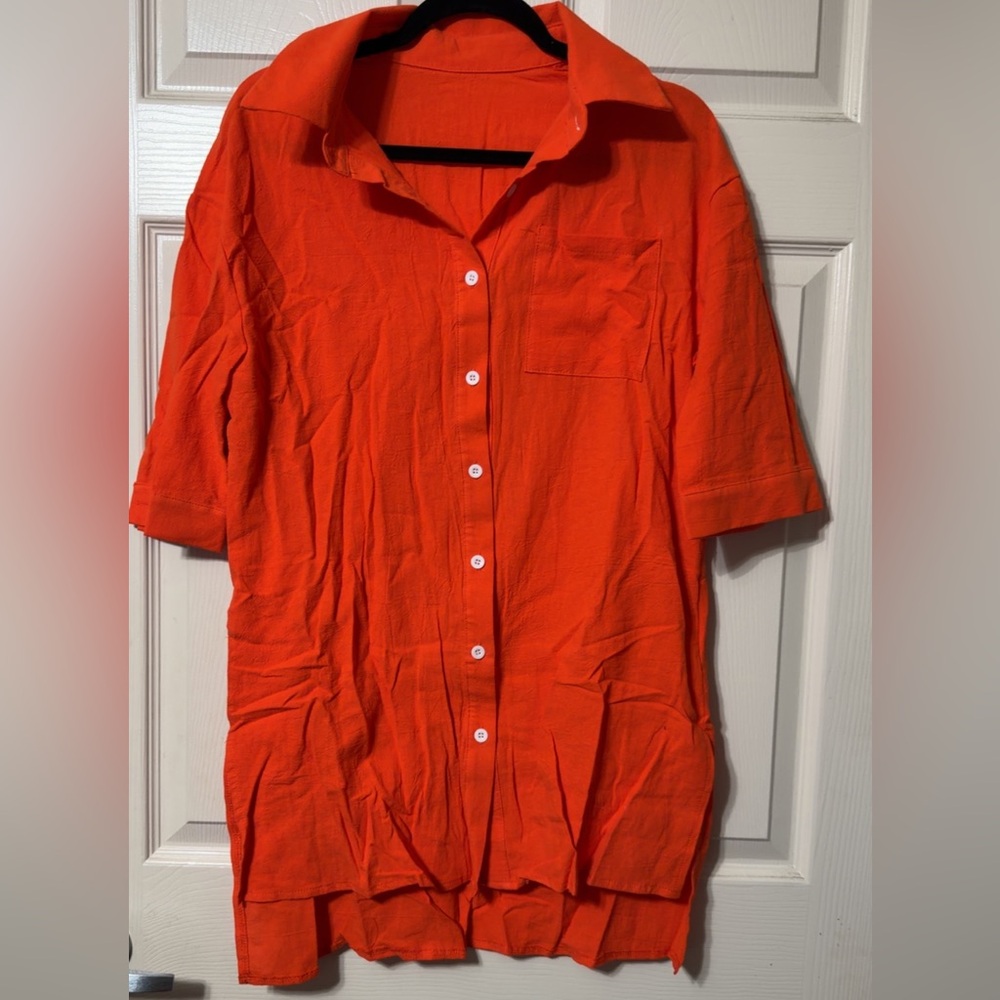 2 Piece Tomato Orange Short Sleeve/Short Set